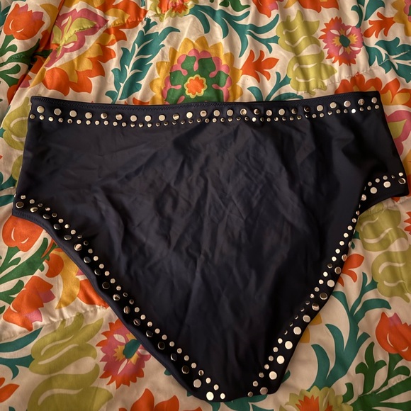 J Crew High-Waist bottom Hallie deep ultramarine embellished NWT size 2XL - Picture 4 of 6